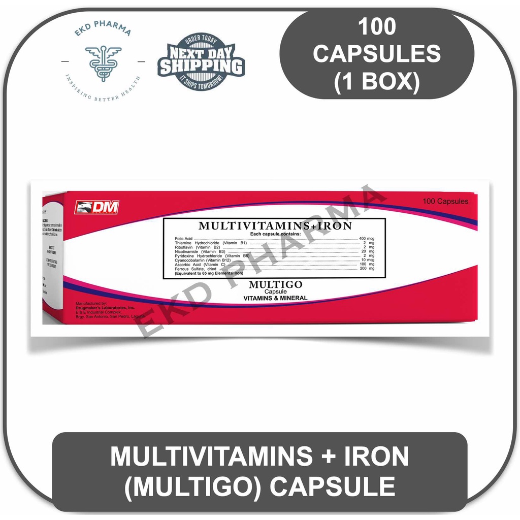 Multigo Multivitamins with Iron Capsule [100 capsules] (formerly