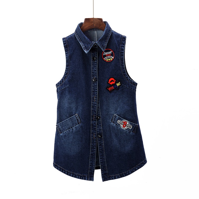 denim sleeveless vest