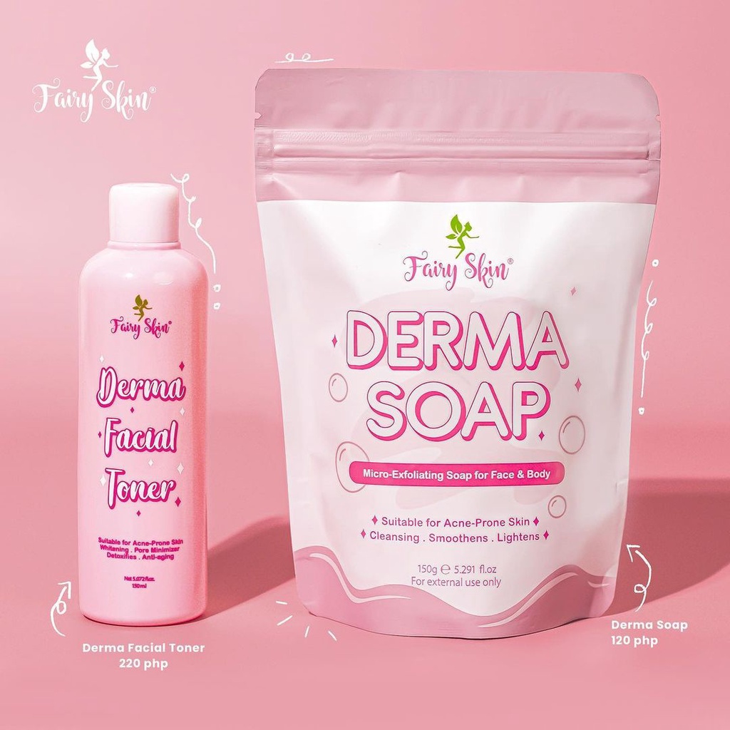 Fairy Skin Derma Soap 100g And Derma Facial Toner Big 150ml Shopee Philippines