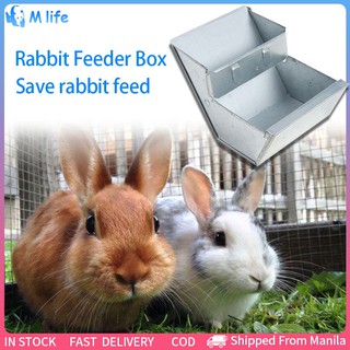 【Fast Delivery】Anti-rust Rabbit feeder Food Anti-waste Trough Feeder Drinker Splashproof Cage Feeder