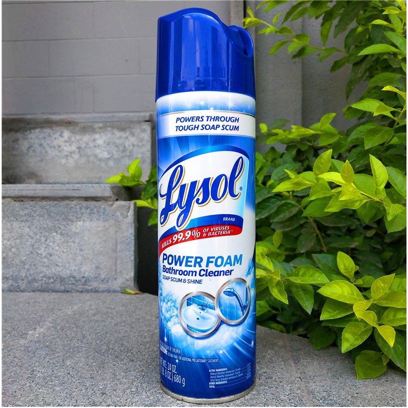 Lysol Power Foam Bathroom Aerosol Remover Foaming Bathroom Cleaner 24oz