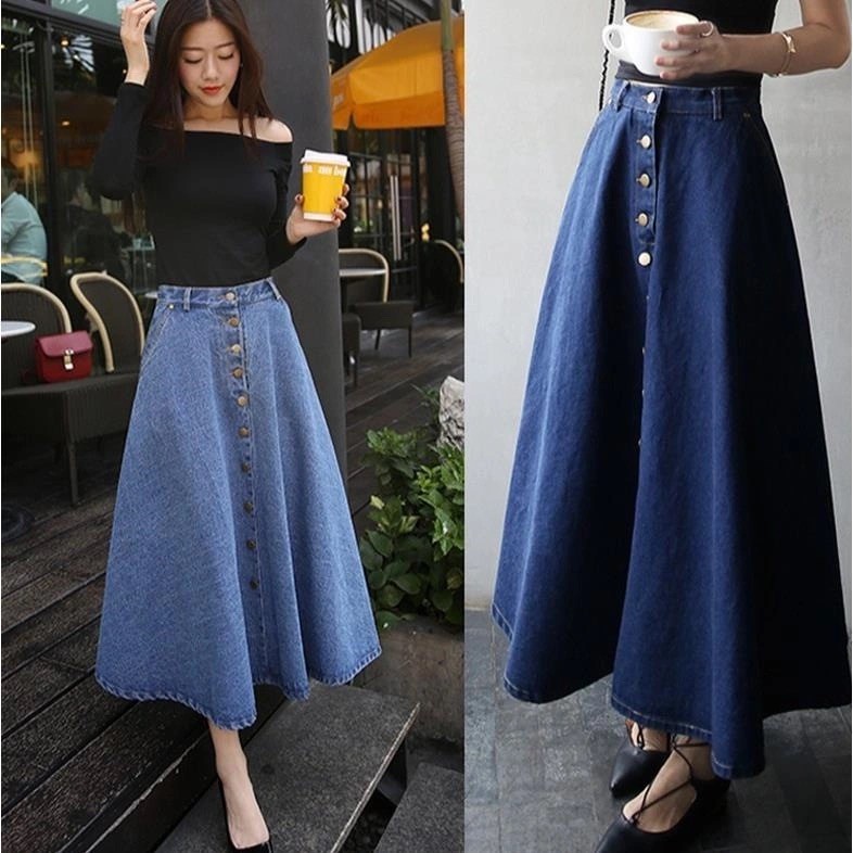 denim skirt full length