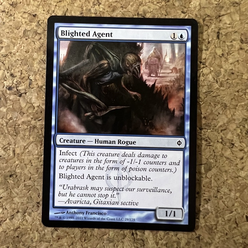 MTG BLIGHTED AGENT | HUMAN ROGUE | NEW PHYREXIA | BLUE | MAGIC THE ...