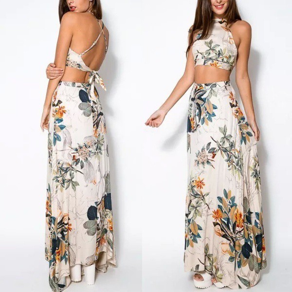 crop top long dress