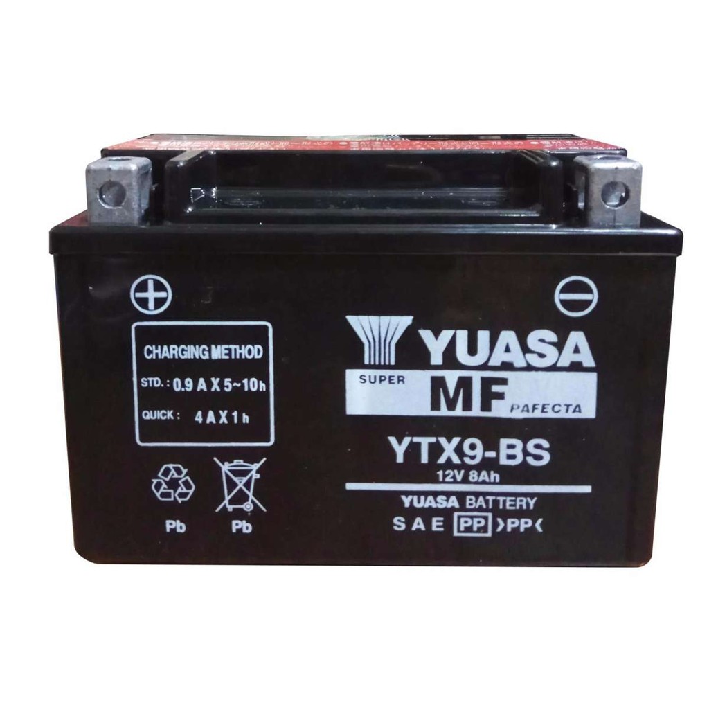 Yuasa YTX9-BS / Emtrac EMZ9R AGM VRLA Maintenance Free Motorcycle ...