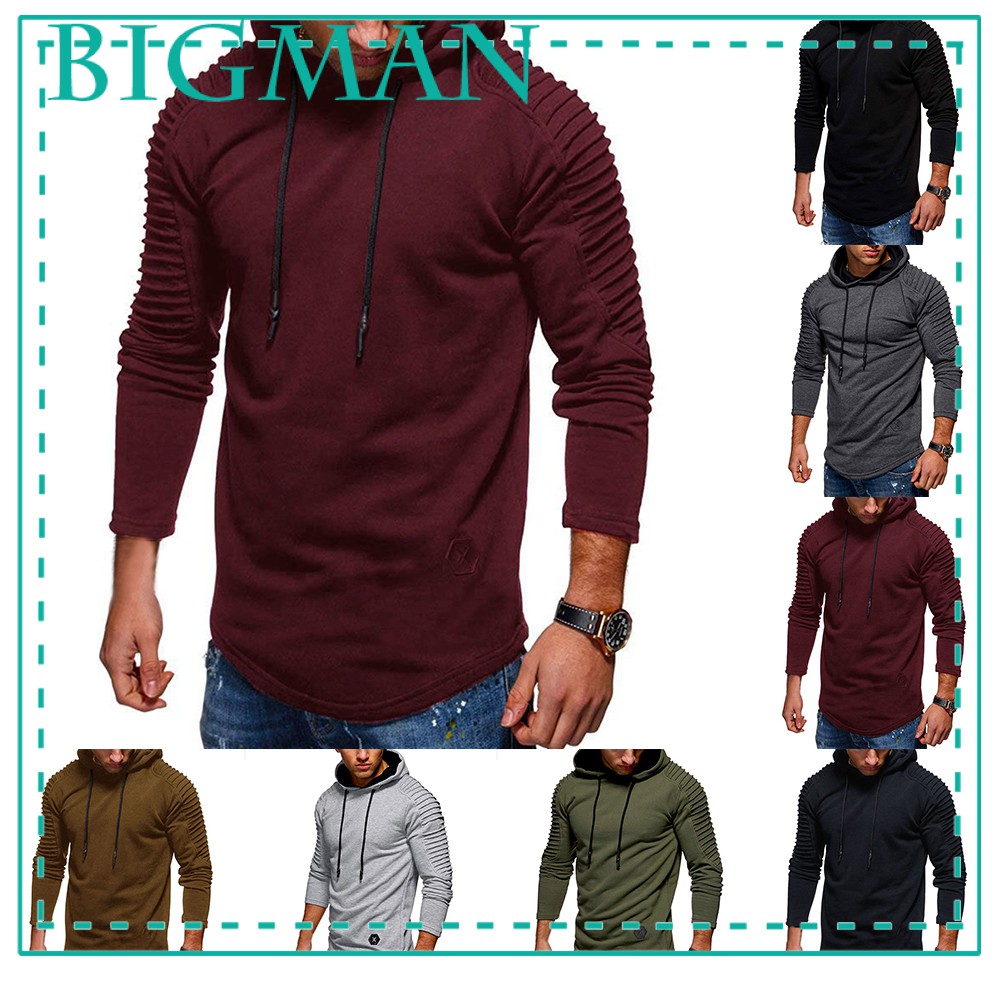 solid pleated hoodie