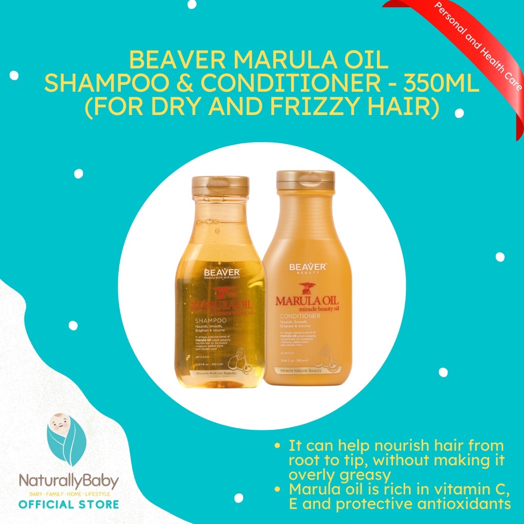 Beaver Beauty Marula Oil Shampoo and Conditioner - 350ml (for Dry and ...
