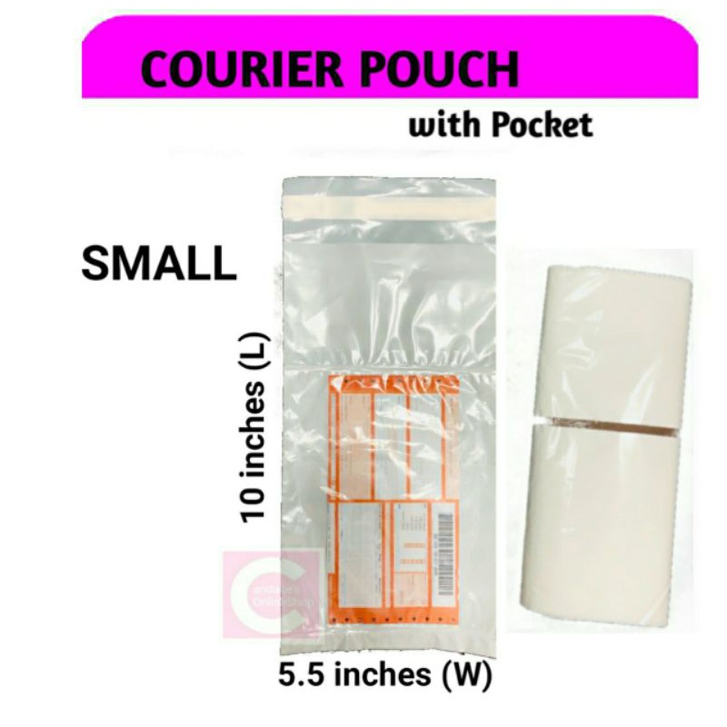SMALL (100pcs) Courier Shipping Pouch with waybill Pocket Plain White Shopee Philippines