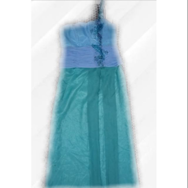 turquoise long dress