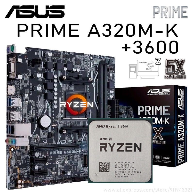 asus prime a320m k support ryzen 5 3600