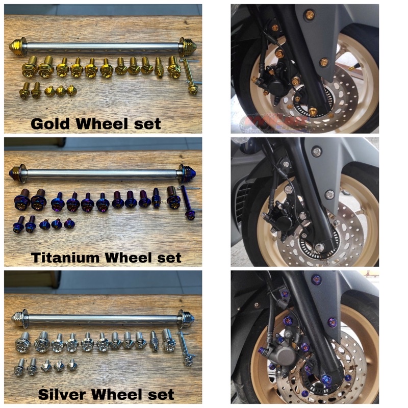 Heng Front Wheel Bolts set Nmaxv1/v2, Aeroxv1/v2 (18pcs) Shopee