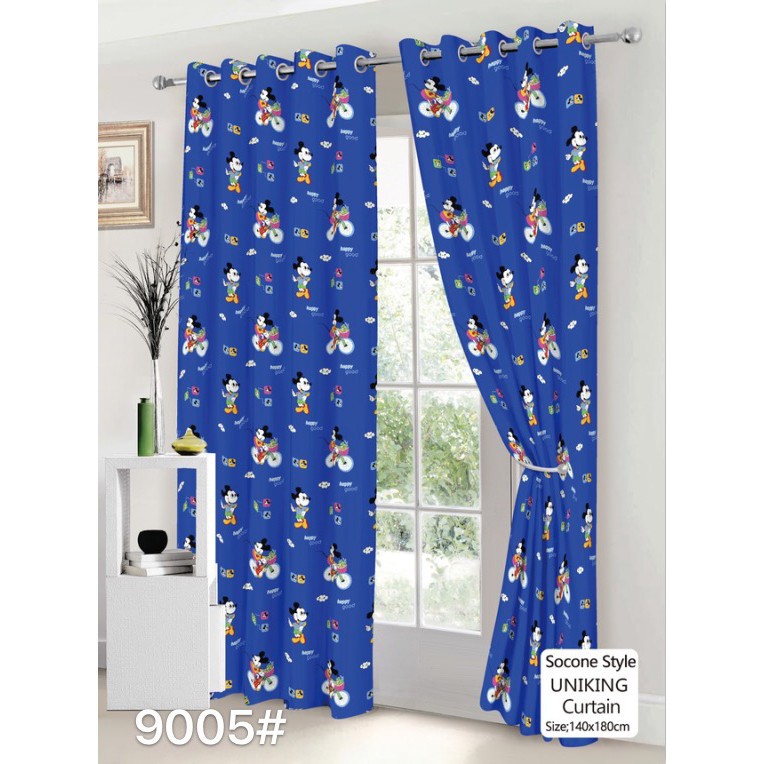 Fashionable Mickey Mouse Curtain Shopee Philippines