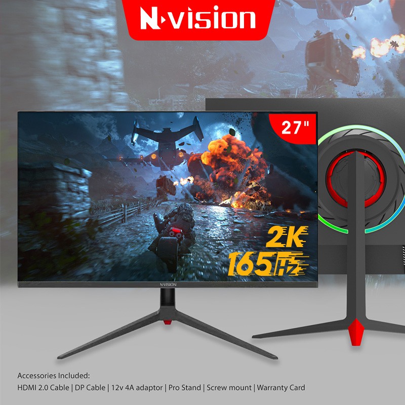 【New 13699P】Nvision 27 inch 165HZ Monitor 2K 1ms Gaming work PC Computer Monitor Backlight