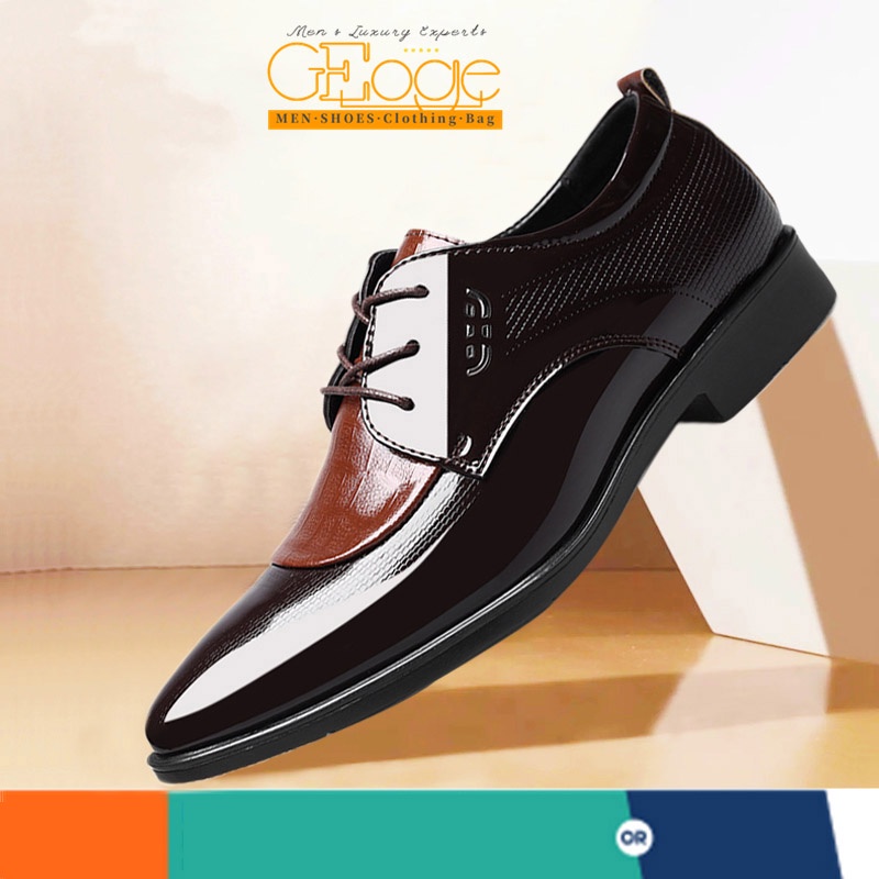 Geoge Mens Leather Shoes For Business British Black Brown Formal Mens Shoes Shopee Philippines 2889