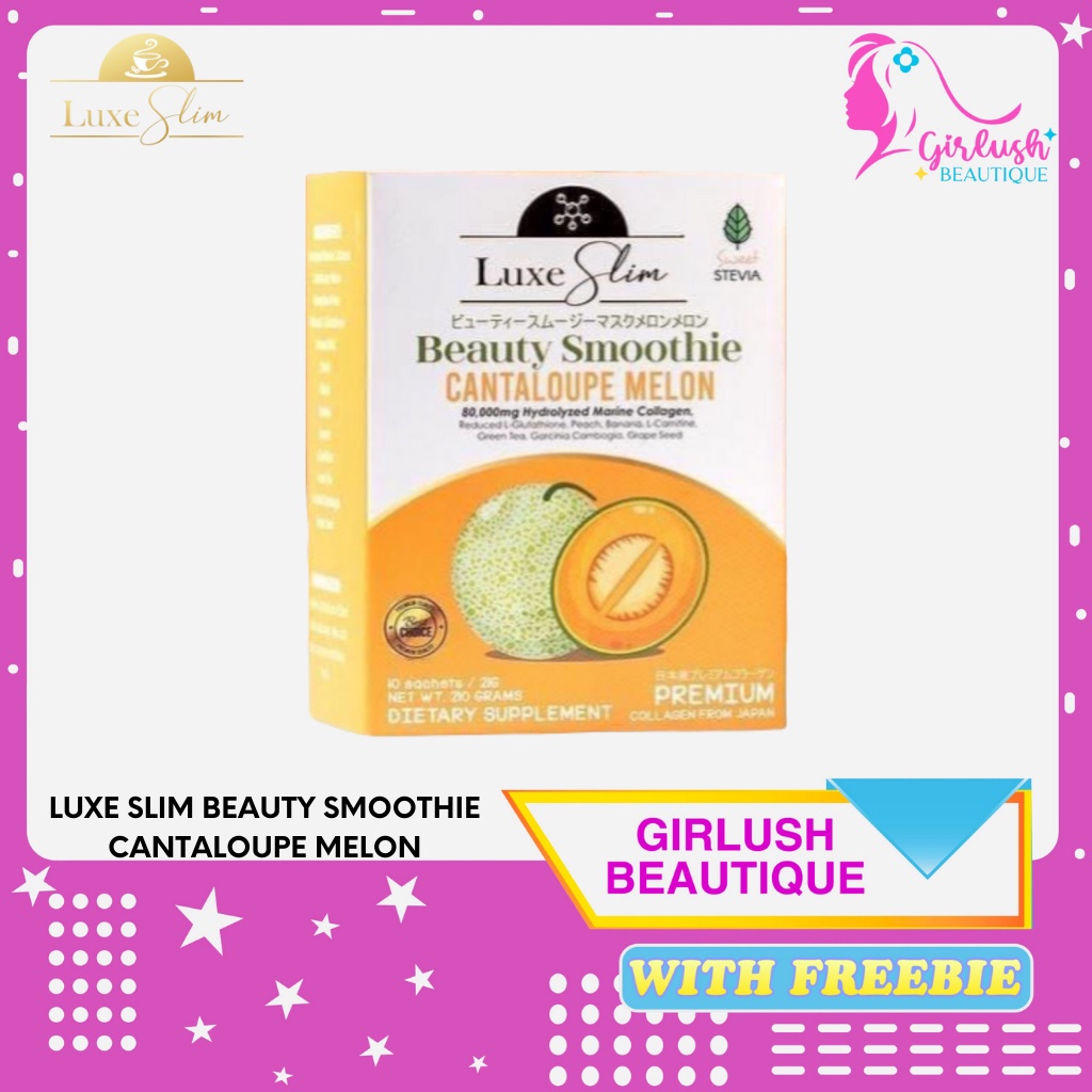 Luxe Slim Beauty Smoothie Cantaloupe Melone – Mit 80.000 Mg Marine-Kollagen, 10 Beutel à 21 G
