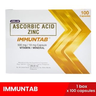 Unilab IMMUNTAB Vit. C (Sodium Ascorbate) + Zinc x 100 Capsules (For Strong Health, Boosts Immunity) #1