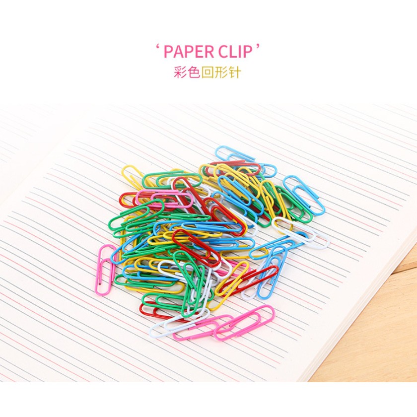 70Pcs/Box Paper Clips Colorful Paper Clip Office Stationery COD