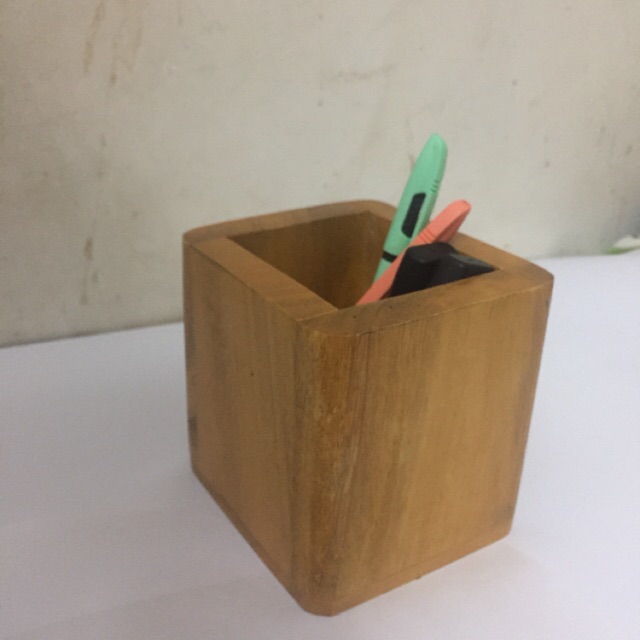 Gmelina Wood Desk Pen Pencil Holder Desk Organizer Shopee