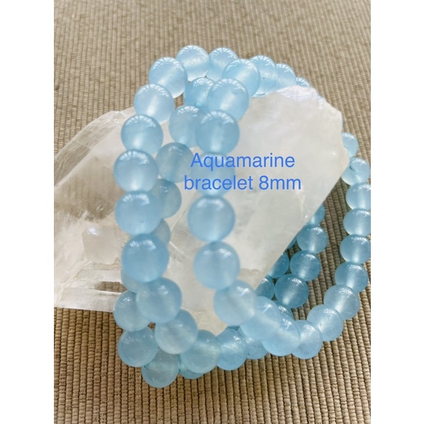 Natural Aquamarine Crystal Bracelet 8+mm | Shopee Philippines