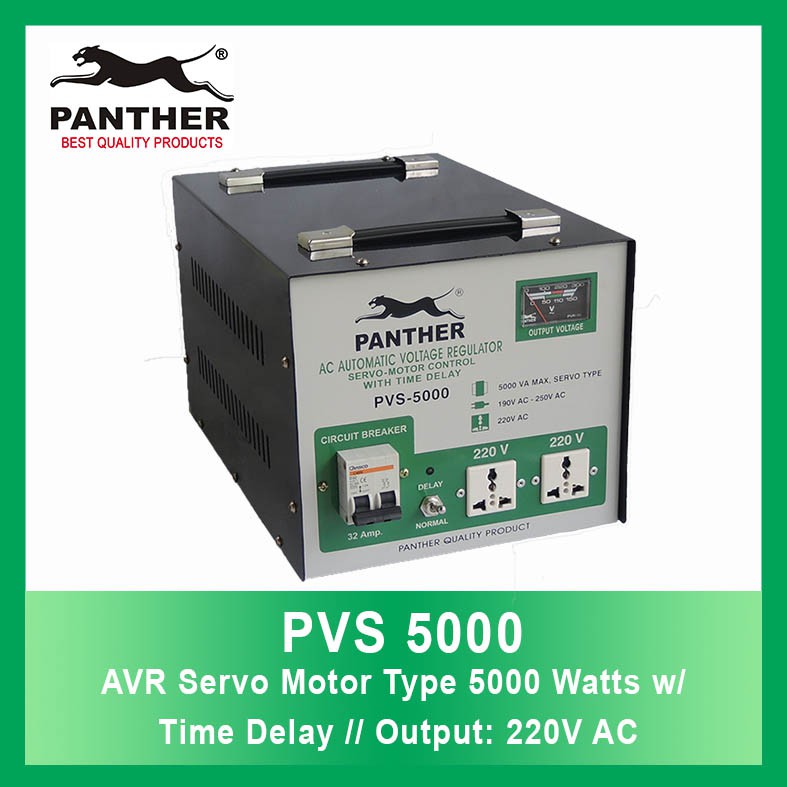 Panther PVS 5000 Servo Motor Type AVR with Power on Delay, Output 220V AC Shopee Philippines