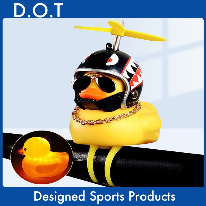 D.O.T Bicycle Bell Child Duck Rubber with Helmet MTB Doorbell DucksBike