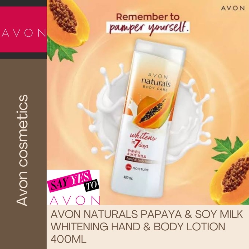 Avon Naturals Papaya And Soy Milk Body Care Hand And Body Whitening