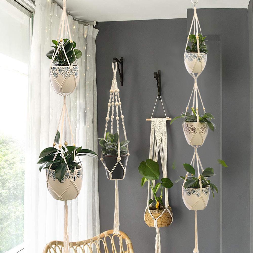 Large pot holder Wall planter 75cm, A Rope hanging planter Macrame plant hanger Plant lover gifts 