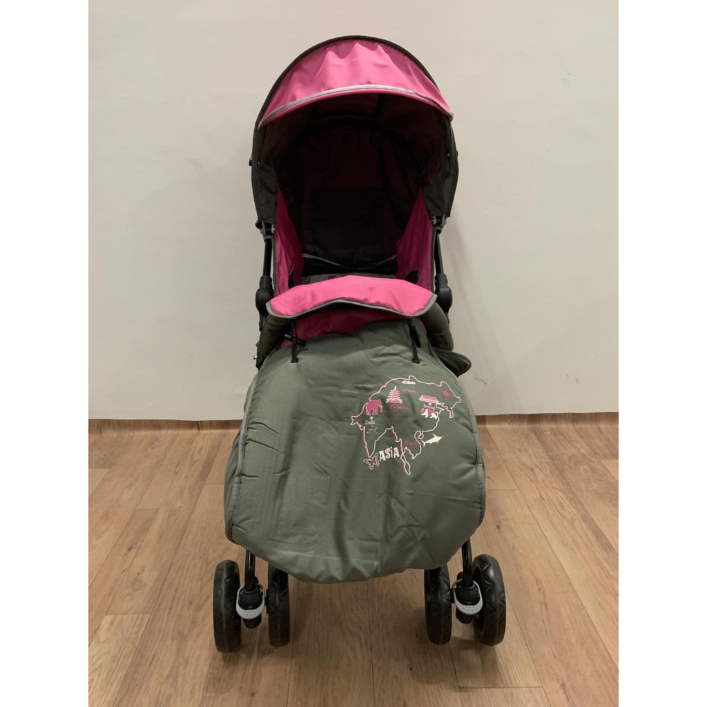 pink and gray stroller