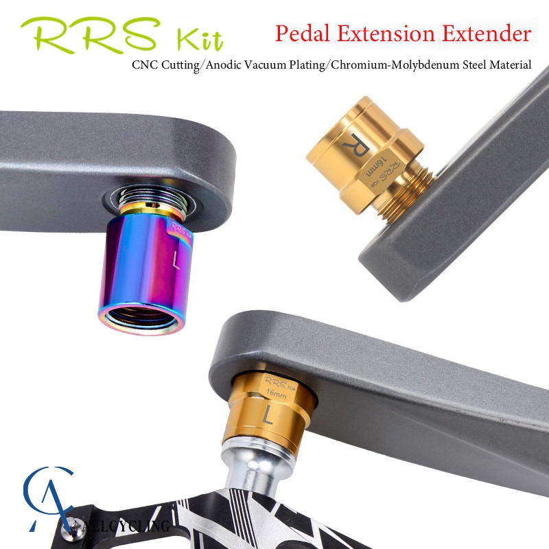 RRSKIT Bicycle Pedal Axle Extender Steel Pedal Axle Extenders 16mm/20mm