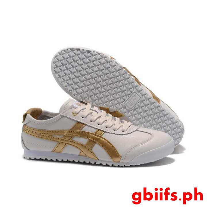 asics shoes white and gold