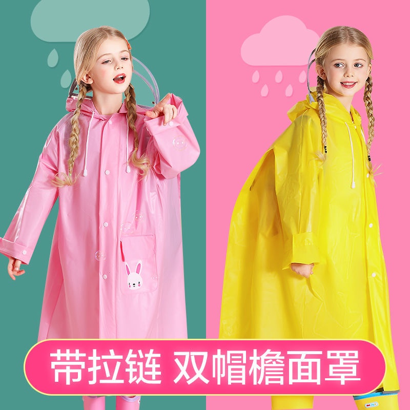 8Hse Raincoat Children Elementary School Boys Girls Kids Poncho Rain