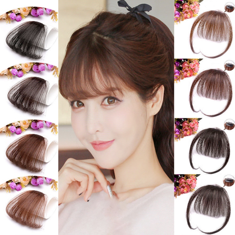 Fm Korean Air Bangs Clip Hair Thin Fringe Front Hairpiece