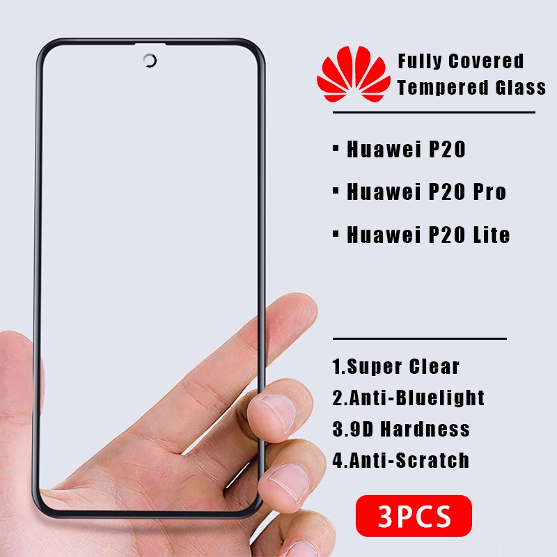 ۩(3Pcs) For Huawei P10 P10 Plus P20 P20 Pro P20 Lite P30 Lite Gr3 2017 9D Full Cover Tempered Glas