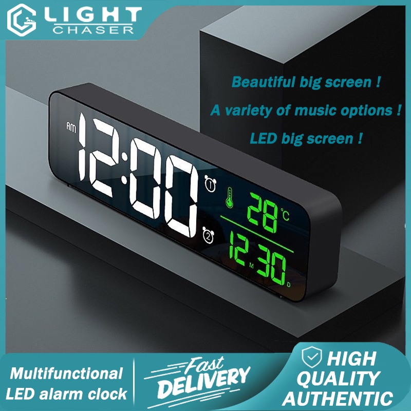 Snooze Lightemitting Desk Clock/wall Clock Mirror LED Music Clock / LED Digital Alarm Clock