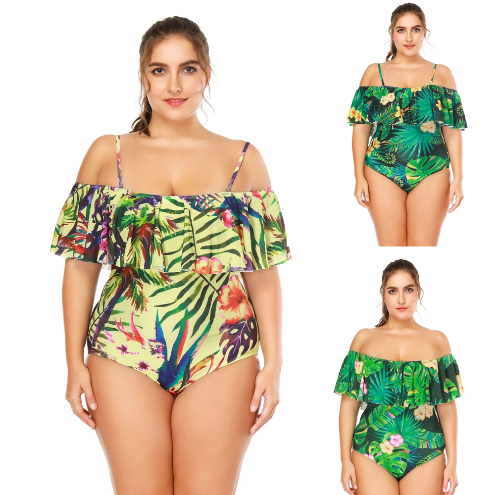 plus size cold shoulder swimsuit