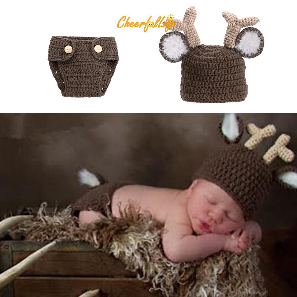 knitted baby deer outfit