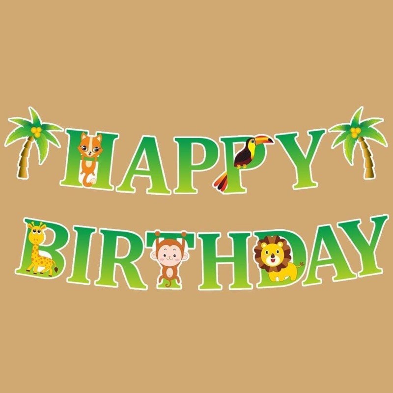 Happy Birthday Banner Jungle Theme Safari Jungle Birthday Theme Happy Birthday Banner | Shopee Philippines