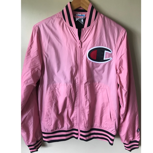 champion bomber jacket pink