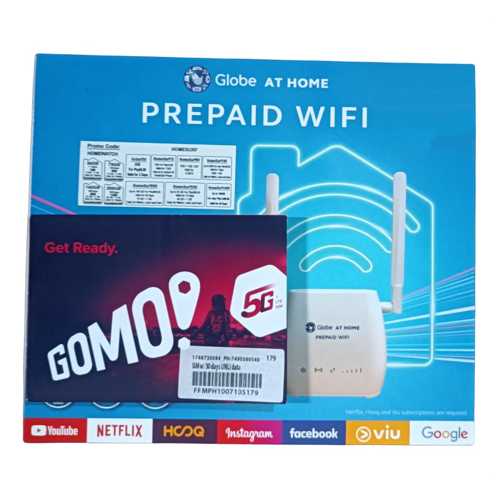 Globe At Home Prepaid Wifi Gomo Sim Unli Data For 30 Days Shopee