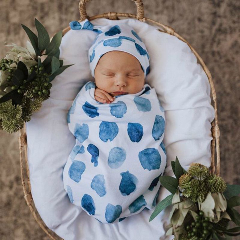 swaddle and hat set boy
