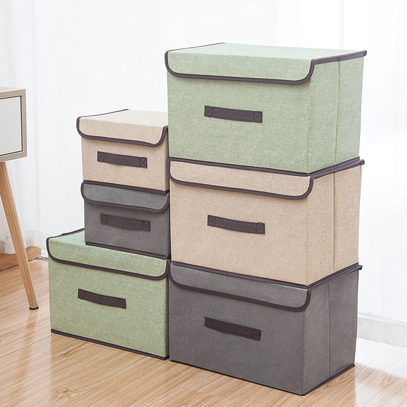 2in1 Plain Color Foldable Storage Box 