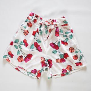 red tie waist shorts