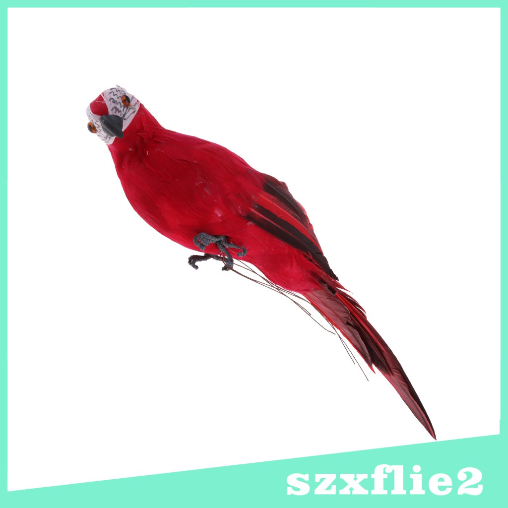 Hot sale  Realistic Macaw Parrot Artificial Feather Bird Animal Ornament Toy #9