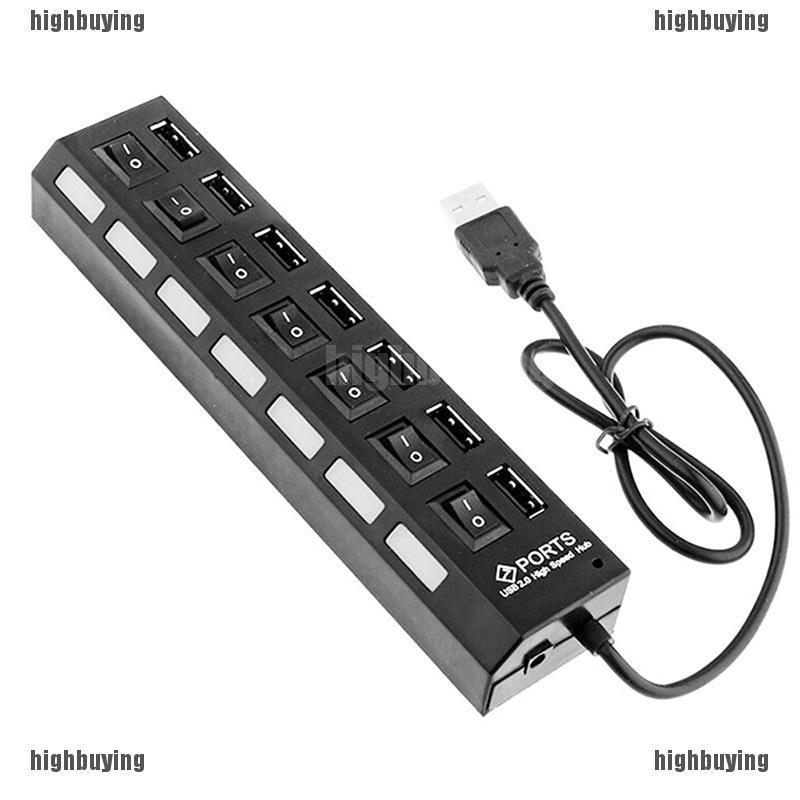 HBPH High Speed 7 Ports USB HUB with Separate Switch USB2.0 Splitter 7 ...