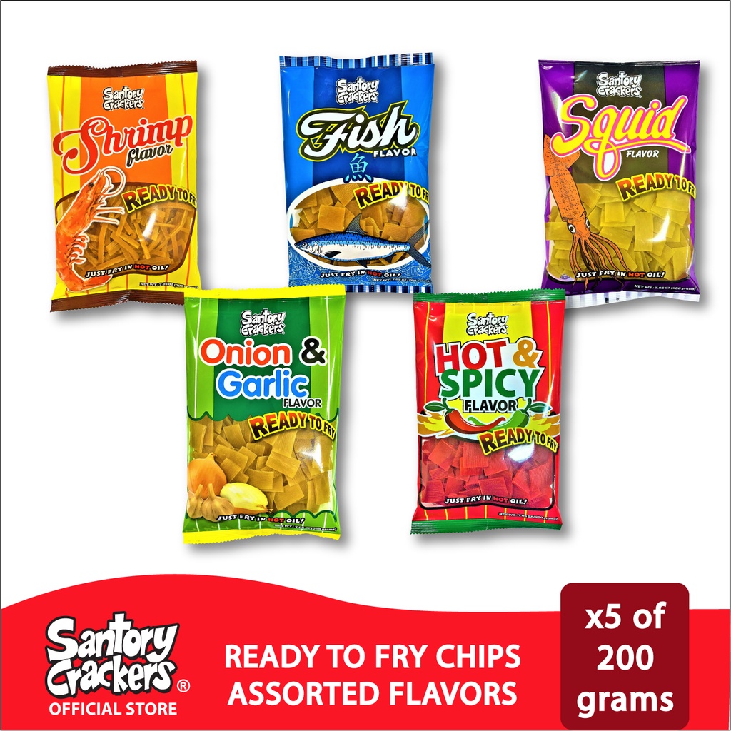 Santory Crackers Ready To Fry Chips - Assorted Flavors (Kropek) 5 packs ...