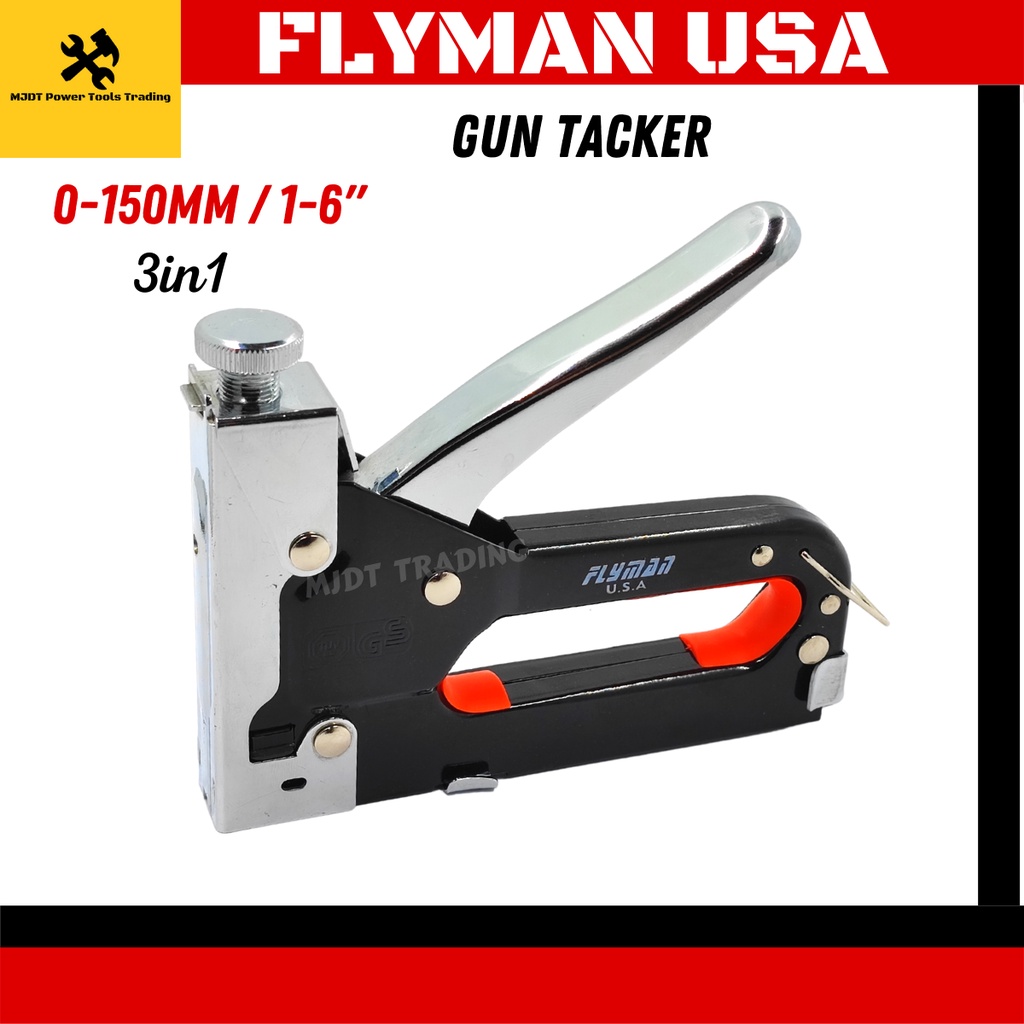 Flyman USA Professional Heavy Duty 3 way 3 in 1 Staple Gun Tacker 4