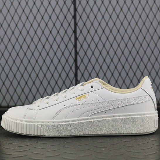 puma basket platform white