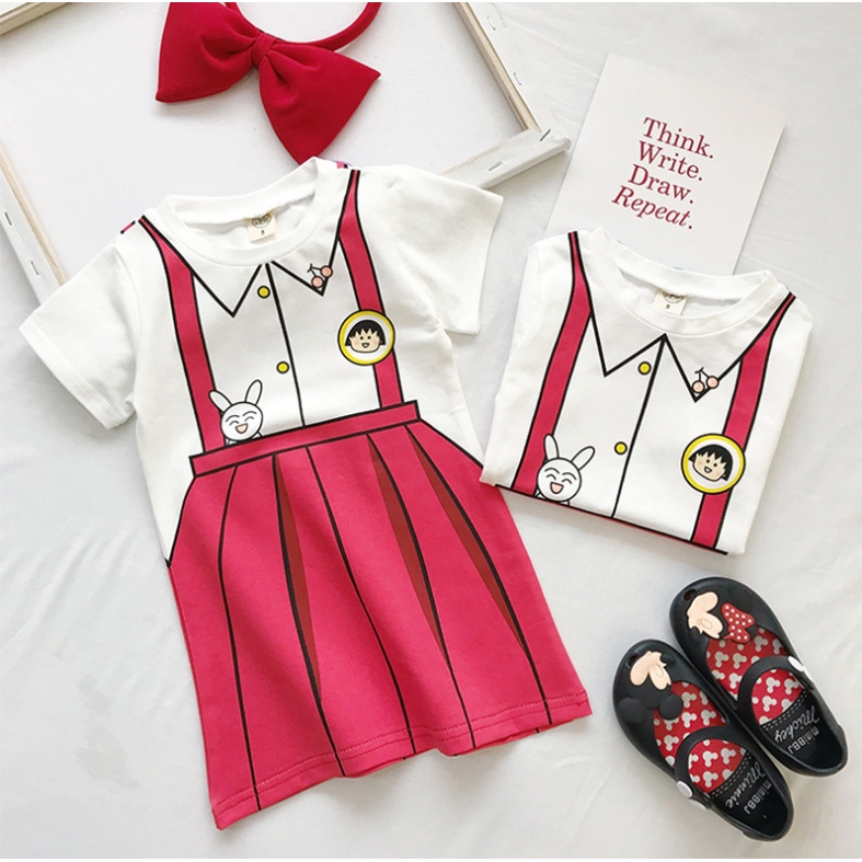 girls red tshirt dress