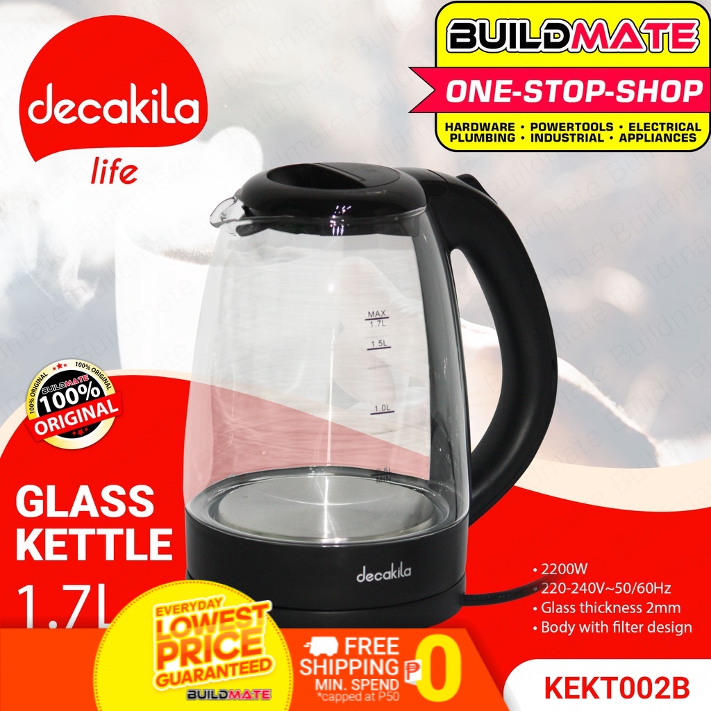 DECAKILA by INGCO Electric Glass Water Hot Kettle KEKT005W •BUILDMATE
