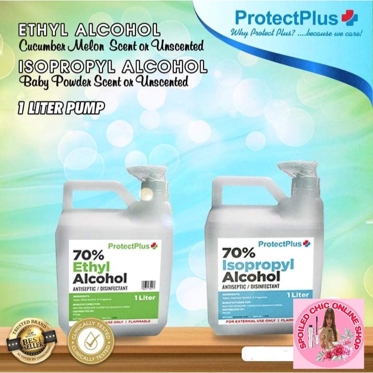 ProtectPlus Isopropyl/Ethyl Alcohol 1 Liter Pump Shopee Philippines